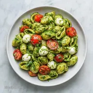 4 Ingredient Pasta Salad with Pesto: 25m