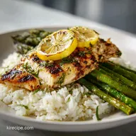 Grilled Chicken with Rice and Cooked