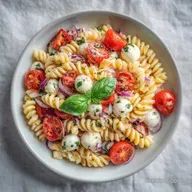 Mozzarella Ball Pasta Salad: Healthier Caprese Twist