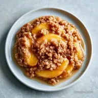Oat Topping Peach Dessert for 8 Servings