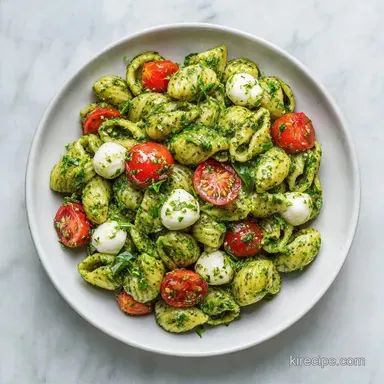 4 Ingredient Pasta Salad with Pesto: 25m