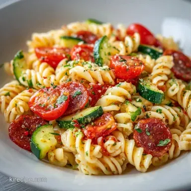 5 Ingredient Pasta Salad in 25 Minutes Recipe Card