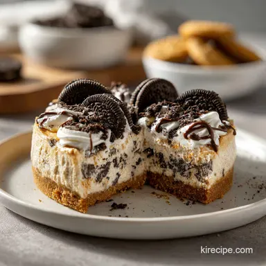 Oreo Cheesecake Recipe for 14 Servings with Silky Creamy Filling Recipe Card