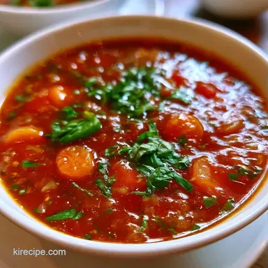 Basil Tomato Shurpa Soup for 8 Servings Recipe Card