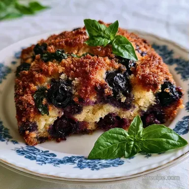 Blueberry Basil Breakfast Cake: Baked Recipe Card