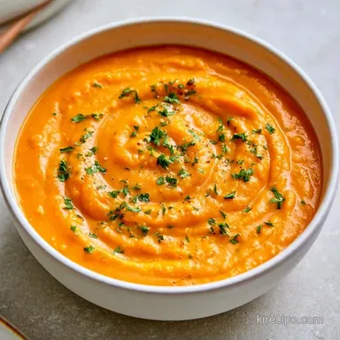 Carrot and Red Lentil Soup in 30 Minutes Recipe Card