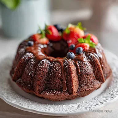 Chocolate Cream Cheese Pound Cake for 14 Servings Recipe Card