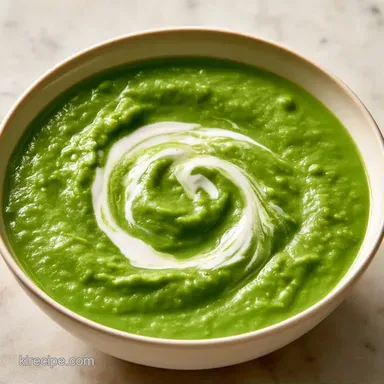 Creamy Pea Soup with Frozen Peas Recipe Card