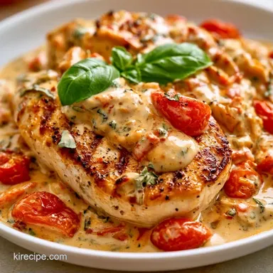Tomato Basil Chicken for 4 Servings Recipe Card