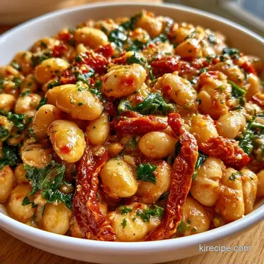 Tomato Spinach Beans in 25 Minutes Recipe Card
