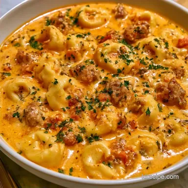 Creamy Tortellini Soup with Sausage