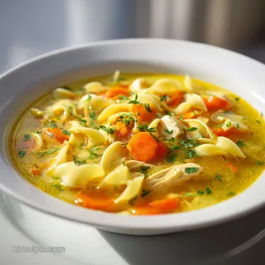 Creamy Turkey Noodle Soup in 50 Minutes Recipe Card