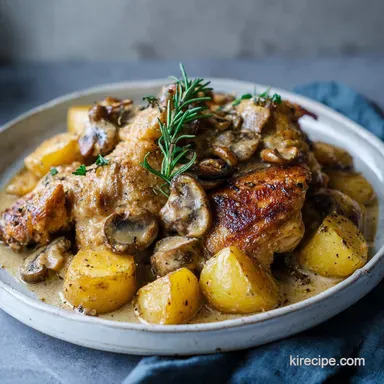 Crock Pot Chicken with Mushrooms and Potatoes for 4 Recipe Card