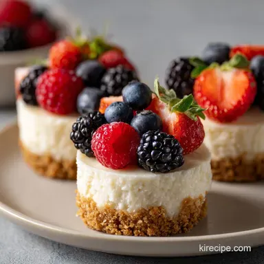 Cute Mini Cheesecakes with Fresh Berries in 50 Minutes Recipe Card