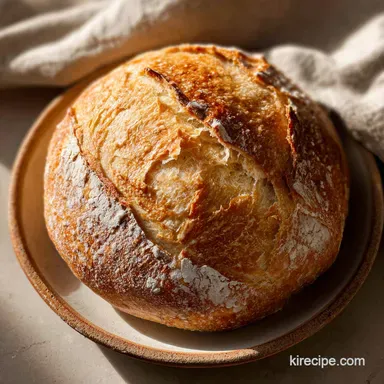 Easy Dutch Oven No Knead Bread: Crusty Artisan Loaf Recipe Card
