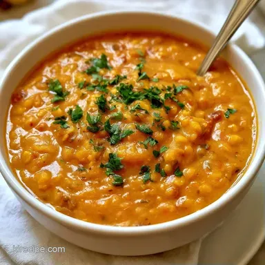 Easy Greek Red Lentil Soup in 38 Minutes Recipe Card