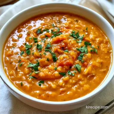 Easy Greek Red Lentil Soup in 38 Minutes