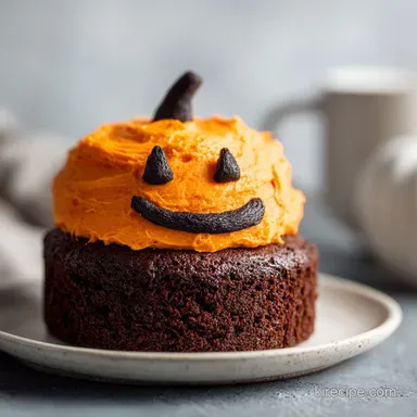 Easy Chocolate Cake Recipe for Halloween with Orange Frosting