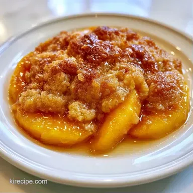 Easy Peach Dump Cake with Canned Peaches Recipe Card