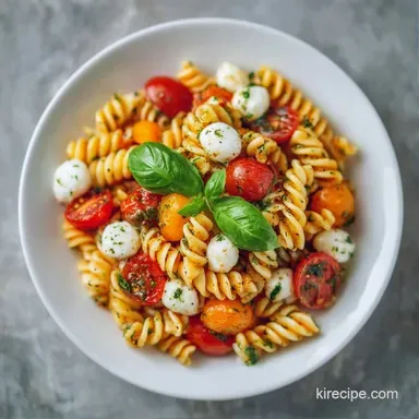 Fresh Caprese Pasta Salad in 20 Minutes Recipe Card