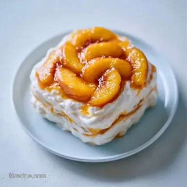 Fresh Peach Icebox Cake for 12 Servings Recipe Card