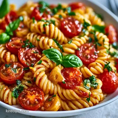 Fresh Tomato Basil Pasta in 25 Minutes Recipe Card