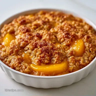 Peach Crisp with Frozen Peaches Recipe Card
