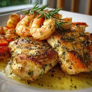 Chicken and Shrimp Recipe with Garlic in 30 Minutes Recipe Card