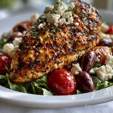 Greek Grilled Chicken Salad with Feta Recipe Card