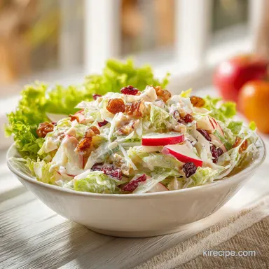 Healthier Waldorf Salad with Greek Yogurt for 4 Servings Recipe Card