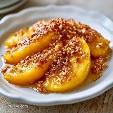 Healthy Baked Peach Dessert with Honey Recipe Card