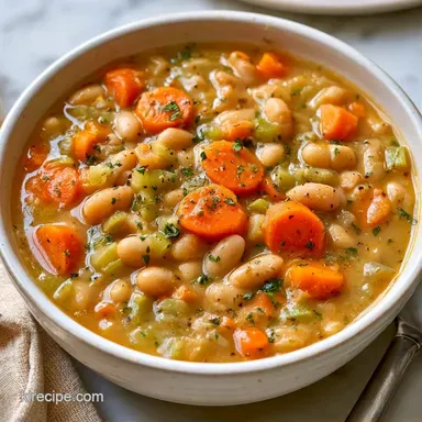 Healthy Bean Soup for 6 Servings Recipe Card