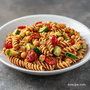 Healthy Vegetable Pasta Salad Meal Prep Recipe Card