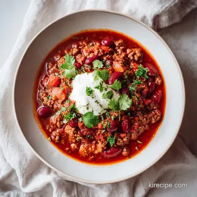 Ina Garten Beef Chili Recipe for 8 Servings Recipe Card