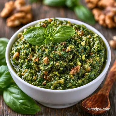 Indian Basil Pesto Recipe in 10 Minutes Recipe Card