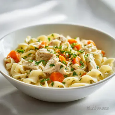Chicken and Noodles: Creamy Instant Pot Recipe in 40 Minutes Recipe Card