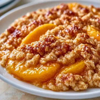 Lemon Juice Peach Crisp for 8 Servings Recipe Card