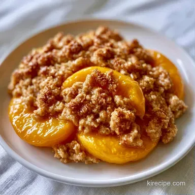 Low Fat Peach Dessert with Oats Recipe Card