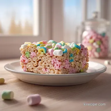 Lucky Charms Rice Crispy Treat with Extra Marshmallows for 15