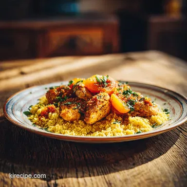 Moroccan Chicken Couscous Recipe with Apricots | For 4 Servings