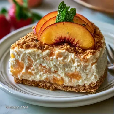 No Bake Peaches and Cream for 8 Servings Recipe Card