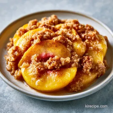 Oat Topping Peach Dessert for 8 Servings Recipe Card