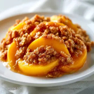 Oatmeal Healthy Peach Crisp: Golden Recipe Card