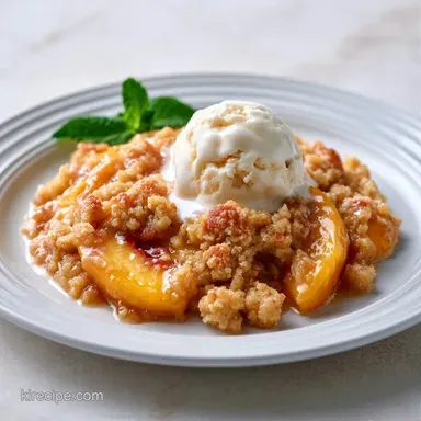 Peach Crisp with Fresh Peaches Recipe Card