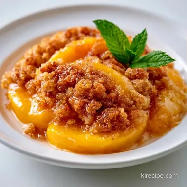 Easy Fresh Peach Crumble Recipe Card