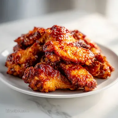 Oven Baked BBQ Chicken Wings for 4 Servings with Crispy Skin Recipe Card