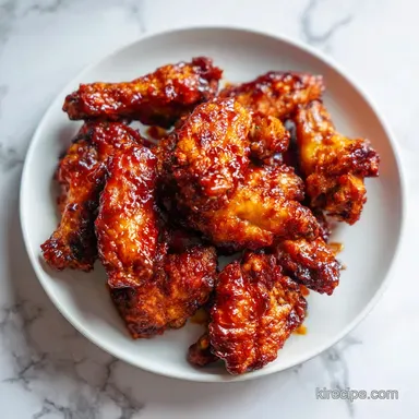 Oven Baked BBQ Chicken Wings for 4 Servings with Crispy Skin