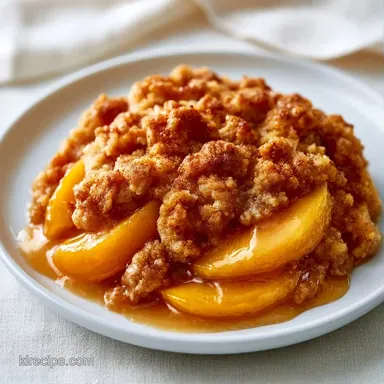 Peach Crumble with Fresh Peaches Recipe Card