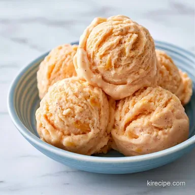 Bean Ice Cream with Fresh Peaches Recipe Card