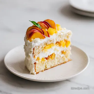 Peaches and Cream Cake in 50 Minutes with Silky Vanilla Sponge Recipe Card